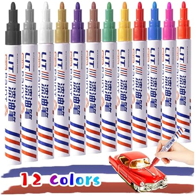 LIT MULTIFUNCTIONAL OIL BASED AUTOMOTIVE PAINT PEN FOR TIRE WHEEL REPAIR QUICK DRYING PERMANENT TOUCH RIMS - Image 2